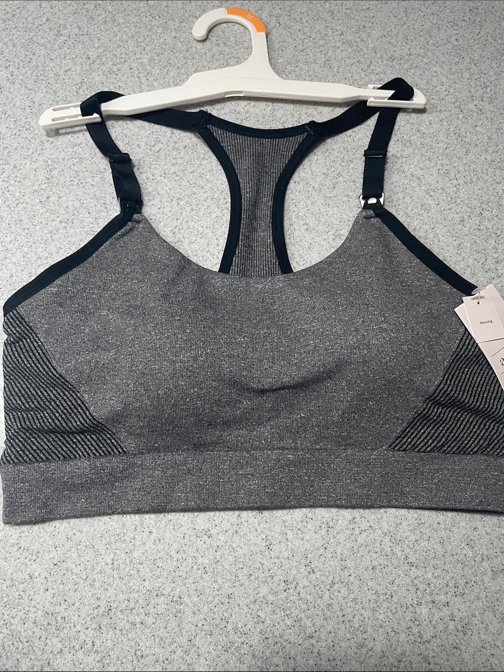 Auden Heather Gray Racerback Seamless Knit  Nursing bralette (M)